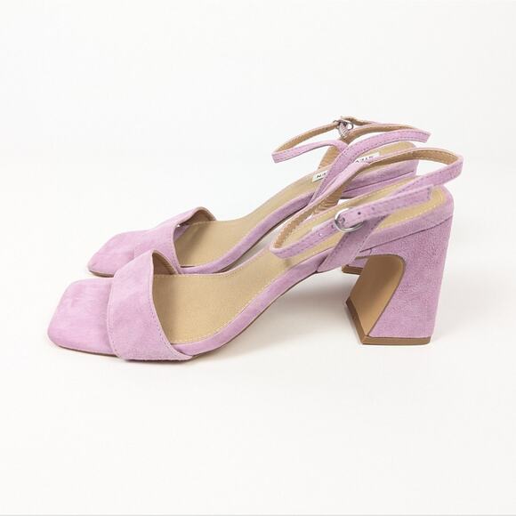 Steve Madden A Buzz Lilac Suede Block Heel Sandals Size 9.5 - Picture 5 of 10